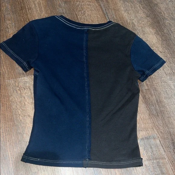 Eckhaus Latta Navy & Brown Lapped Baby T-Shirt - Picture 4 of 7